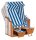 Sunny Smart® Strandkorb Rustikal 50 Basic blau, weiß, gestreift, weiß Kunststoff, Holz, 1-teilig