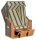 Sunny Smart® Strandkorb Rustikal 50 Basic dunkelgrau, grau, gestreift, anthrazit Kunststoff, Holz, 1-teilig