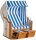 Sunny Smart® Strandkorb Rustikal 250 Basic blau, weiß, gestreift, weiß Kunststoff, Holz, 1-teilig
