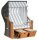 Sunny Smart® Strandkorb Rustikal 250 Basic grau, weiß, gestreift, anthrazit Kunststoff, Holz, 1-teilig