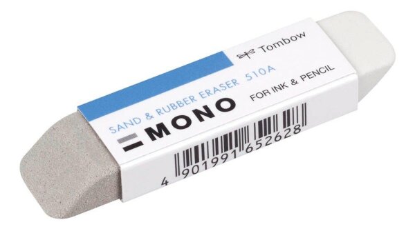 Tombow Radiergummi MONO SAND & RUBBER ERASER weiß, grau, 1 St.