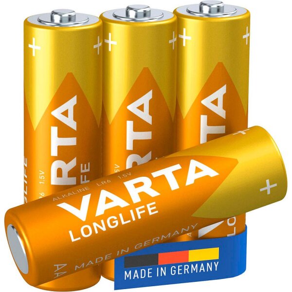 VARTA Batterien LONGLIFE Alkali-Mangan Mignon AA 1,5 V, 4 St.