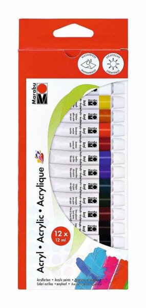 Marabu Acrylfarben farbsortiert, 12 St.