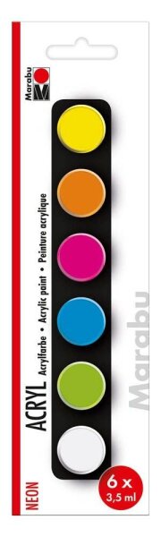 Marabu Neon Acrylfarben farbsortiert, 6 St.