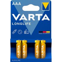 VARTA Batterien LONGLIFE Alkali-Mangan Micro AAA 1,5 V, 4 St.