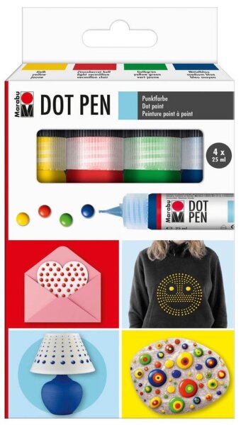 Marabu Grundfarben Dot Pen Set farbsortiert, 4 St.
