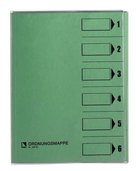 bene Ordnungsmappe 6 Fächer grün, 1 St.