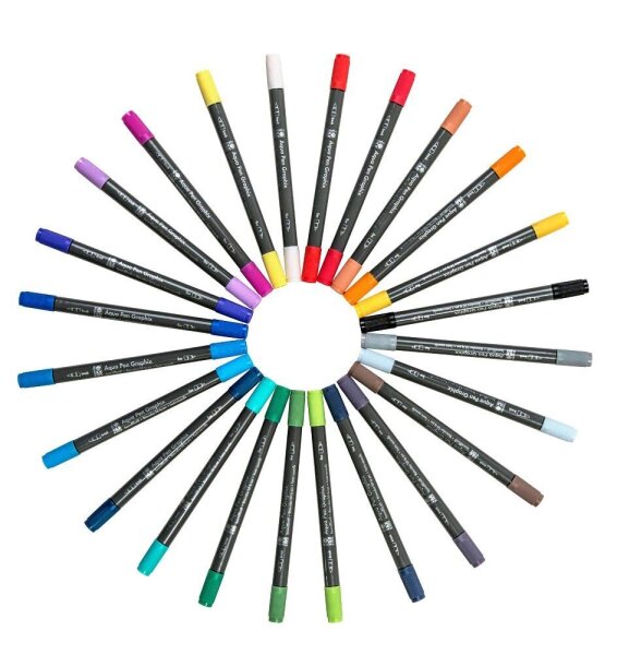 Marabu Graphix Octopy Aquarellmarker-Set farbsortiert, 24 St.