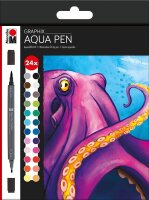 Marabu Graphix Octopy Aquarellmarker-Set farbsortiert, 24...