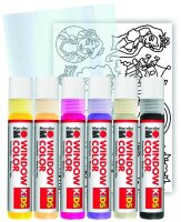 Marabu Prinzessin Fenstermalfarben farbsortiert 6 x 25,0 ml