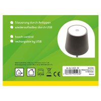 Idena LED Akku-Tischleuchte schwarz