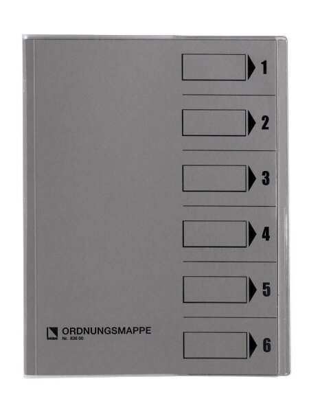 bene Ordnungsmappe 6 Fächer grau, 1 St.