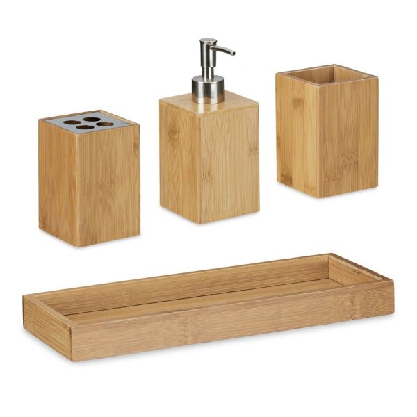 relaxdays Badaccessoires-Set braun, 1 Set