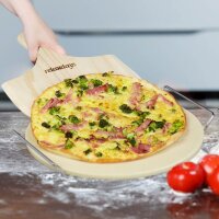 relaxdays Pizzastein-Set beige  ( 10020491_0 )