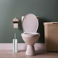 relaxdays WC-Garnitur silber/schwarz Metall, 1 St.