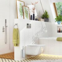 relaxdays WC-Garnitur silber/schwarz Metall, 1 St.