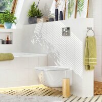 relaxdays WC-Garnitur braun/silber Holz, 1 St.