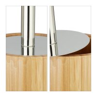relaxdays WC-Garnitur braun/silber Holz, 1 St.