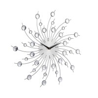 relaxdays Wanduhr silber Eisen, Acryl, Ø 50,0 cm