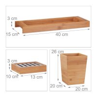 relaxdays Badaccessoires-Set braun, 1 Set