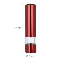 relaxdays elektrisches Salz- & Pfeffermühlen-Set rot Höhe: 22,0 cm 2-tlg., 2 St.