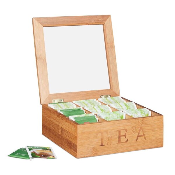 relaxdays Teebox braun 22,0 x 22,0 cm  ( 10024614_0 )