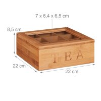 relaxdays Teebox braun 22,0 x 22,0 cm  ( 10024614_0 )