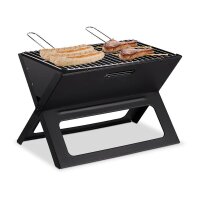 relaxdays Holzkohlegrill 45,5 x 30,0 x 30,0 cm, 1 St.