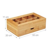 relaxdays Teebox braun 33,0 x 20,0 cm  ( 10027481_0 )