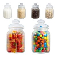 relaxdays Vorratsdosen-Set transparent 1,0 l, 1 Set