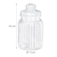 relaxdays Vorratsdosen-Set transparent 1,0 l, 1 Set