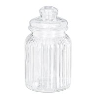 relaxdays Vorratsdosen-Set transparent 1,0 l, 1 Set