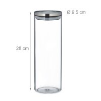 relaxdays Vorratsdosen 28,0 cm hoch transparent 1,8 l, 3 St.