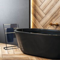 relaxdays Handtuchständer schwarz, Holz-Optik, 1 St.