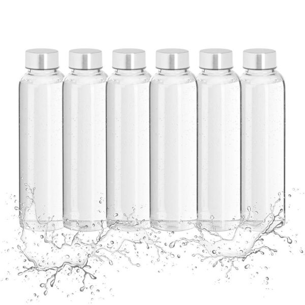 relaxdays Trinkflaschen transparent 500,0 ml, 6 St.