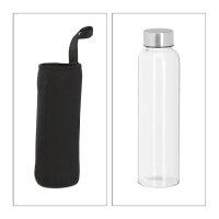 relaxdays Trinkflaschen transparent 500,0 ml, 6 St.