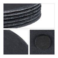 relaxdays Schieferplatten grau Ø 25,0 cm, 6 St.