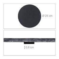 relaxdays Schieferplatten grau Ø 25,0 cm, 6 St.