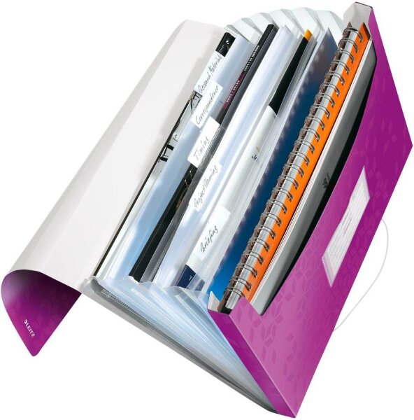 LEITZ Fächermappe WOW 4589 6 Fächer violett, 1 St.