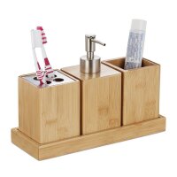 relaxdays Badaccessoires-Set braun, 1 Set