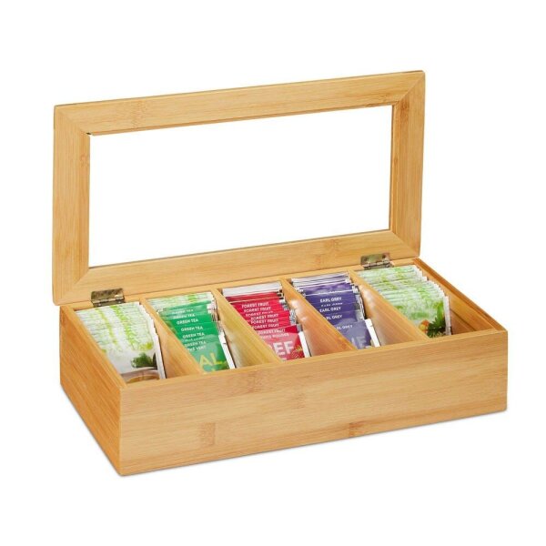 relaxdays Teebox braun 37,0 x 20,0 cm, 1 St.