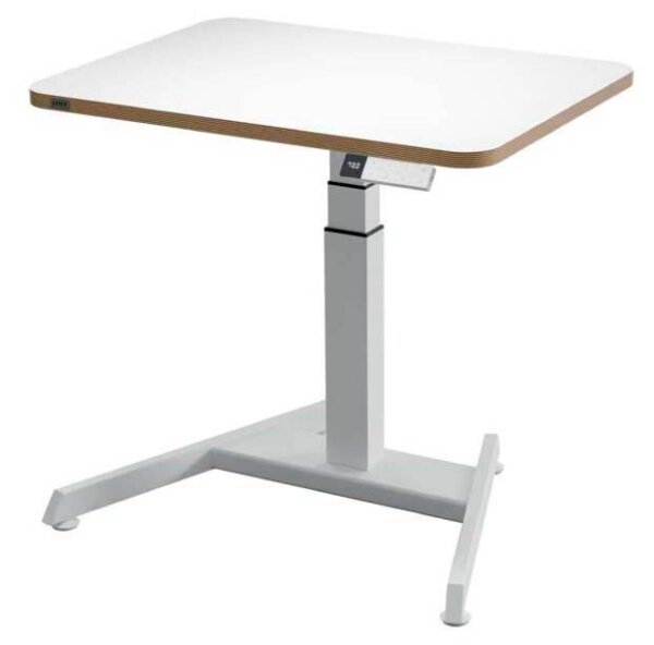 LEITZ Ergo 65340001 elektrisch höhenverstellbarer Schreibtisch weiß rechteckig, A-Fuß-Gestell weiß 80,0 x 60,0 cm