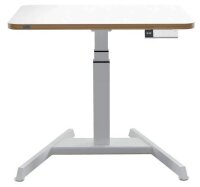 LEITZ Ergo 65340001 elektrisch höhenverstellbarer Schreibtisch weiß rechteckig, A-Fuß-Gestell weiß 80,0 x 60,0 cm