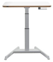 LEITZ Ergo 65340001 elektrisch höhenverstellbarer Schreibtisch weiß rechteckig, A-Fuß-Gestell weiß 80,0 x 60,0 cm