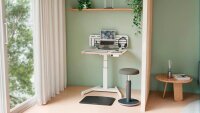 LEITZ Ergo 65340001 elektrisch höhenverstellbarer Schreibtisch weiß rechteckig, A-Fuß-Gestell weiß 80,0 x 60,0 cm