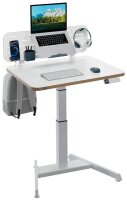 LEITZ Ergo 65340001 elektrisch höhenverstellbarer Schreibtisch weiß rechteckig, A-Fuß-Gestell weiß 80,0 x 60,0 cm