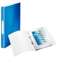 LEITZ WOW Ringbuch 2-Ringe blau-metallic 3,2 cm DIN A4, 1...