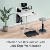LEITZ Ergo höhenverstellbarer Schreibtisch weiß rechteckig, 4-Fuß-Gestell weiß 80,0 x 60,0 cm