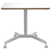 LEITZ Ergo höhenverstellbarer Schreibtisch weiß rechteckig, 4-Fuß-Gestell weiß 80,0 x 60,0 cm