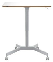 LEITZ Ergo höhenverstellbarer Schreibtisch weiß rechteckig, 4-Fuß-Gestell weiß 80,0 x 60,0 cm